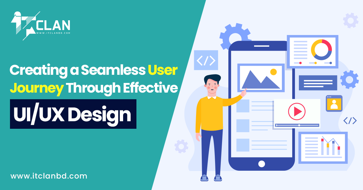 Illustration of a seamless user journey with effective UI/UX design for websites and apps