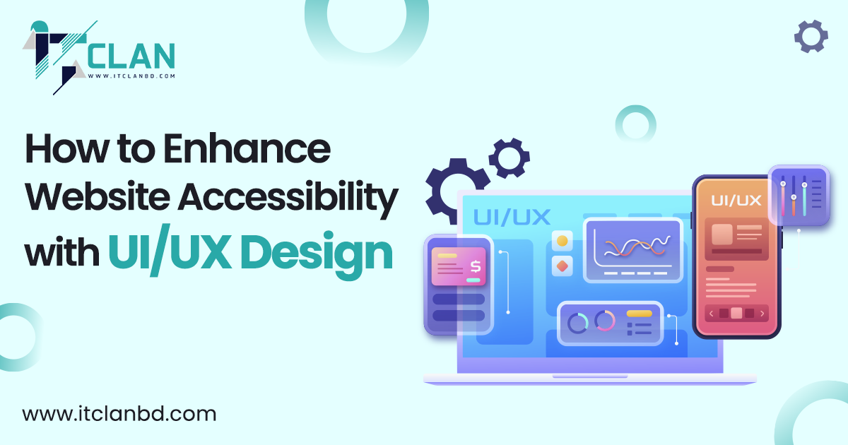 Designer creating an accessible website interface with inclusive UI/UX design principles on a laptop screen